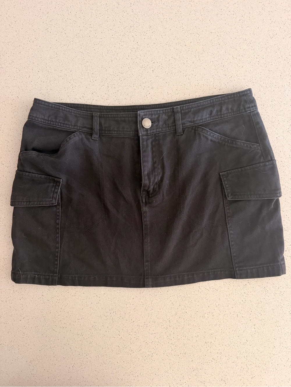 Billabong Women’s Medium Black Denim Cargo Mini Skirt Y2K Utility Pockets